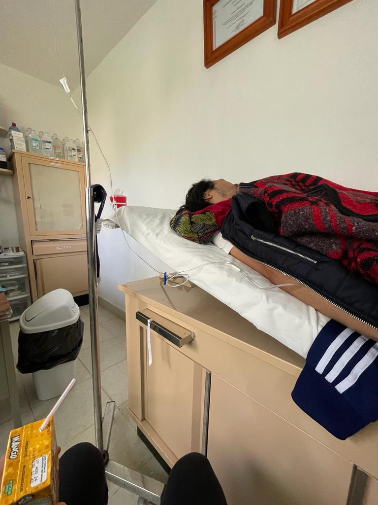 Injured traveler